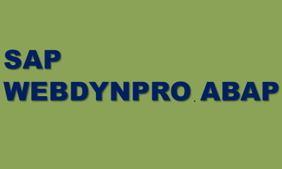 SAP Web Dynpro abap training